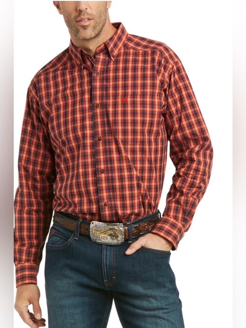 Ariat Pro Series Pro Pepi Classic Fit Long Sleeve Button Down Shirt Sz M